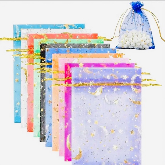 🆕 Starry Night Organza Gift Bags: Set of 10 (each color) - Picture 2 of 4